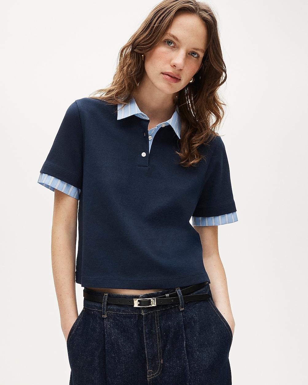 Layered polo shirt in mariner cotton by J.CREW