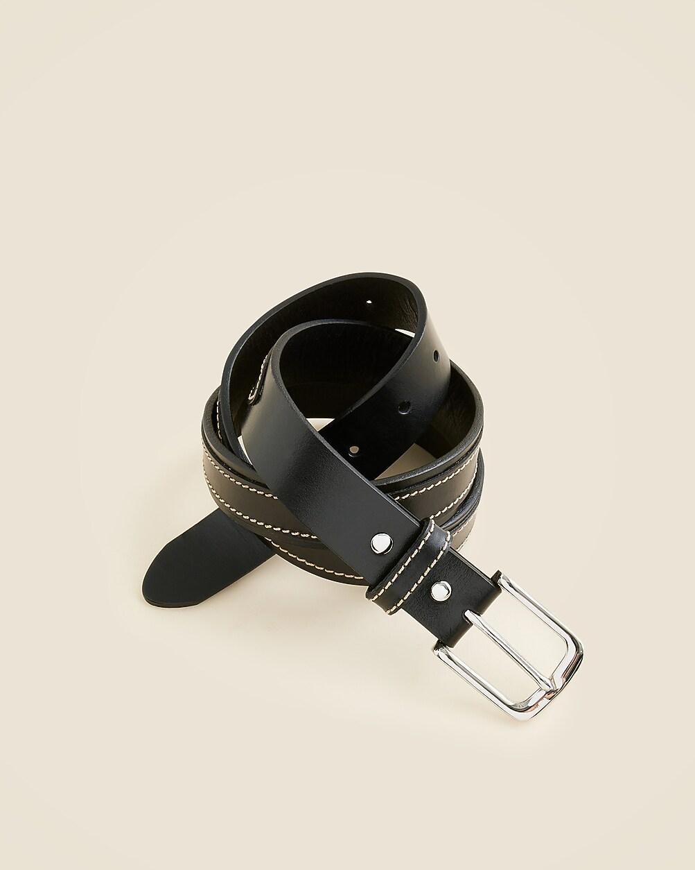 Leather belt with square brass buckle by J.CREW