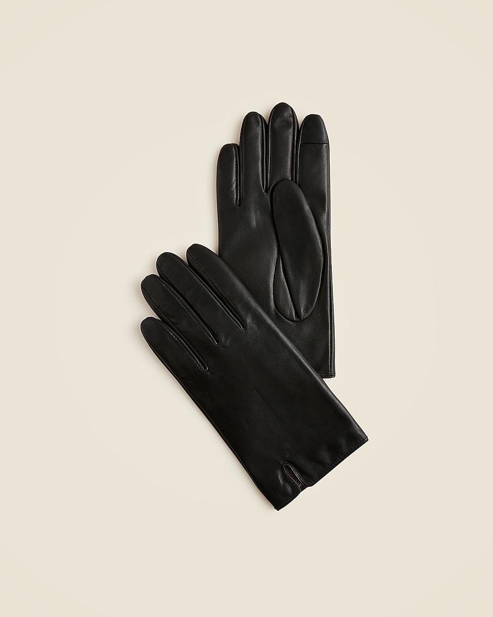Leather tech-touch gloves by J.CREW