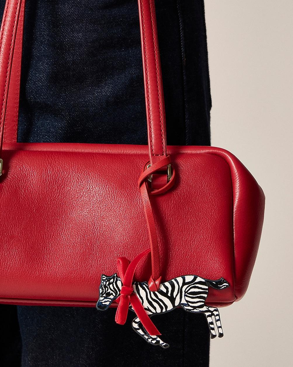 Leather zebra bag charm by J.CREW