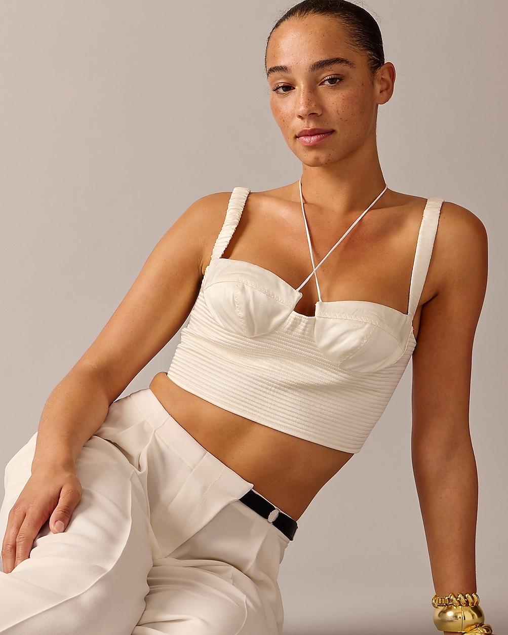 Limited-edition Anna October© X J.Crew cropped bustier top by J.CREW
