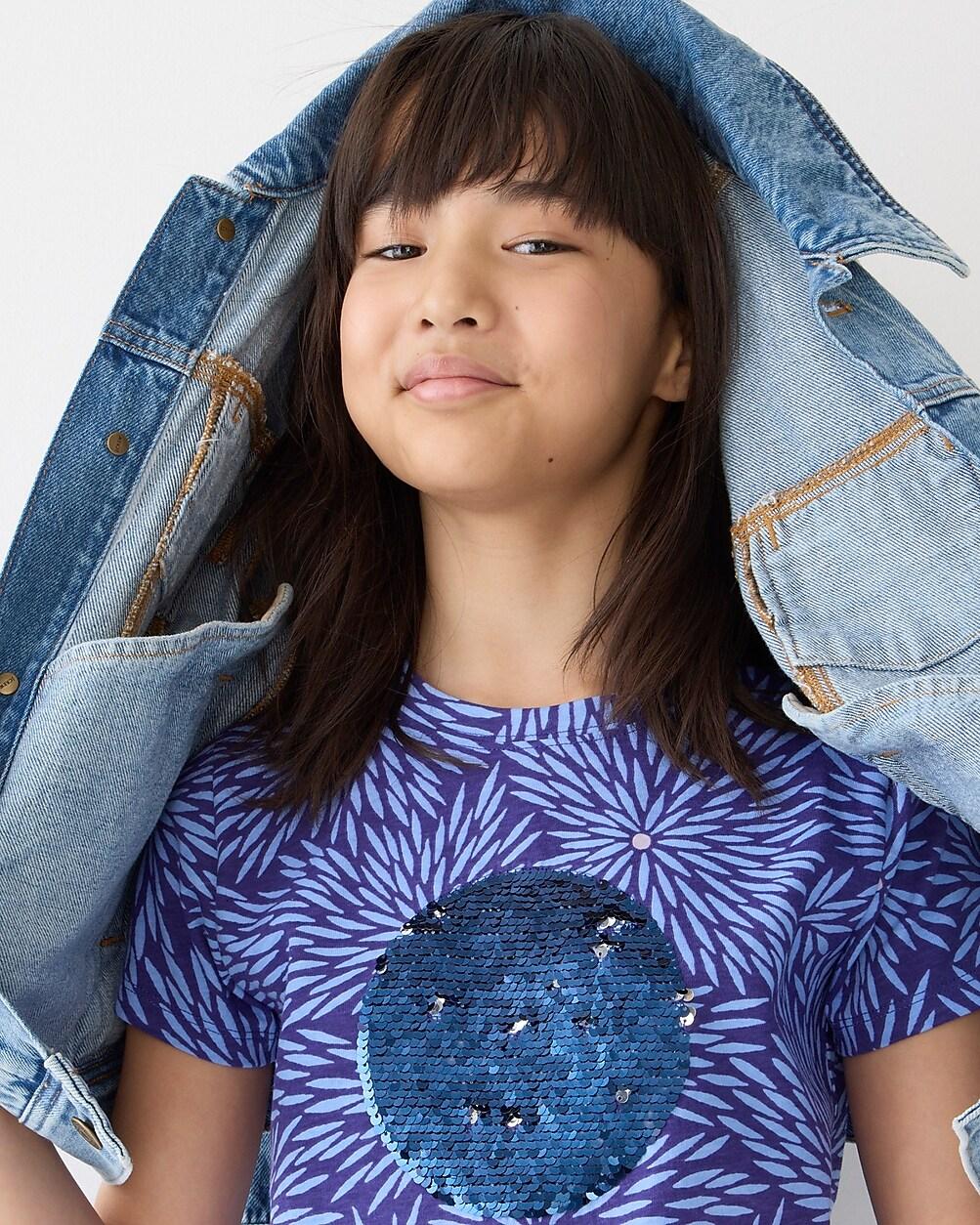 Limited-edition Julia Chiang X J.Crew kids' sequin-dot graphic T-shirt by J.CREW