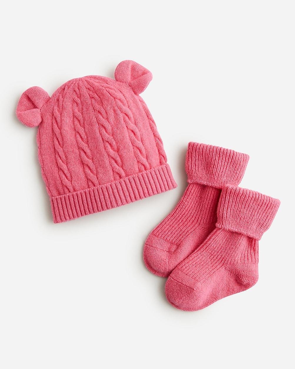 Limited-edition baby cashmere beanie and booties set by J.CREW