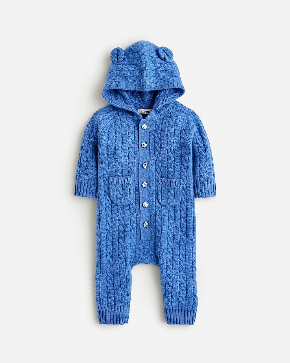 Limited-edition baby cashmere cable-knit bear one-piece by J.CREW