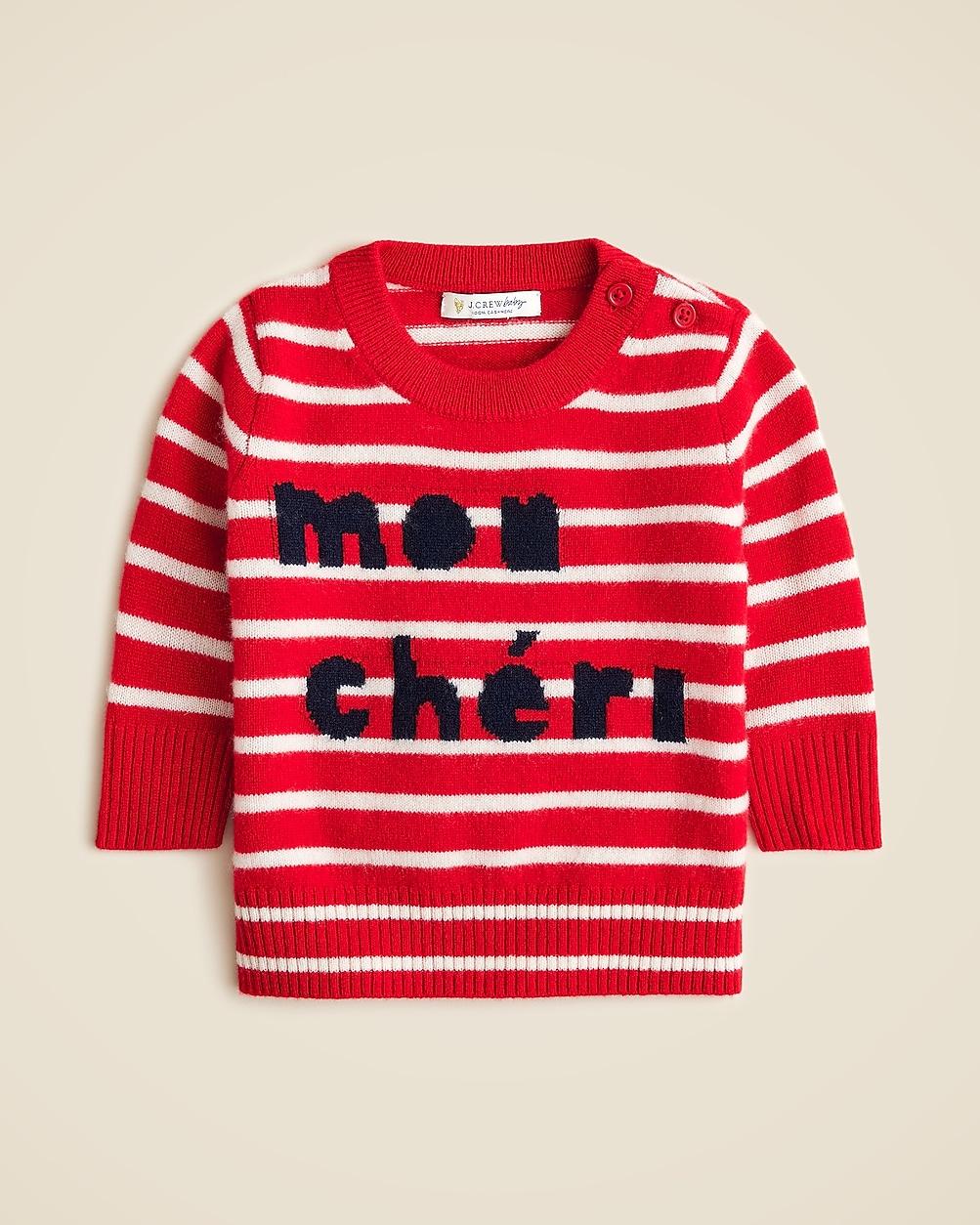 "Limited-edition baby cashmere ""mon cheri"" crewneck sweater" by J.CREW