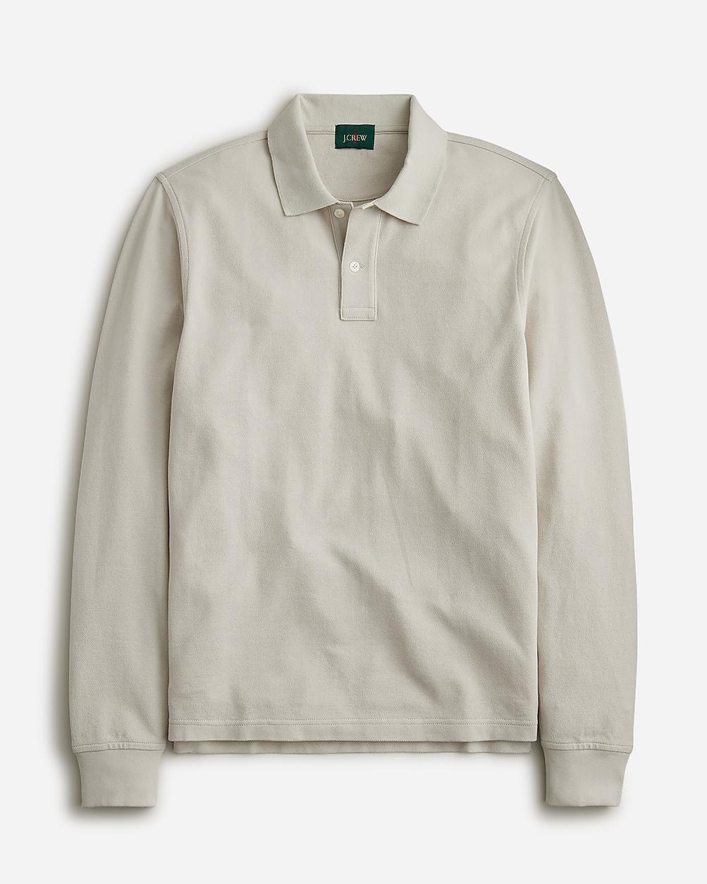 Long-sleeve classic piqué polo shirt by J.CREW