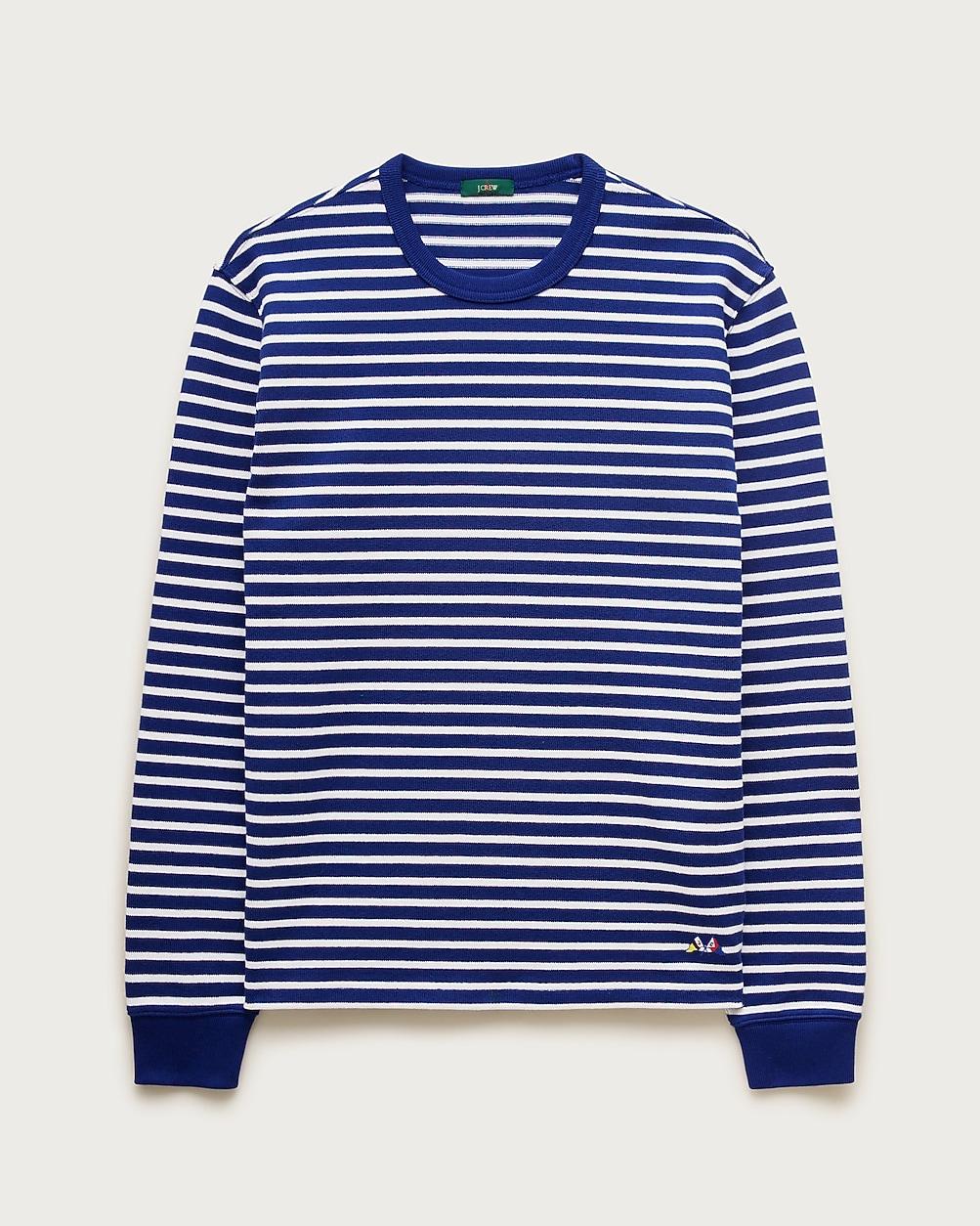 Long-sleeve crewneck in striped maritime jersey by J.CREW