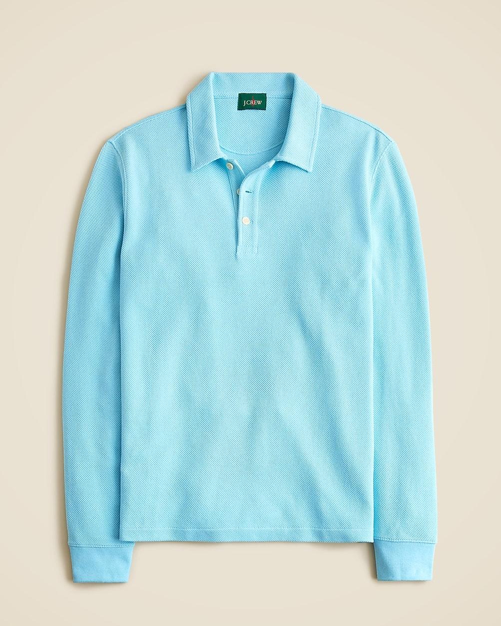 Long-sleeve macropiquÃ© polo shirt by J.CREW