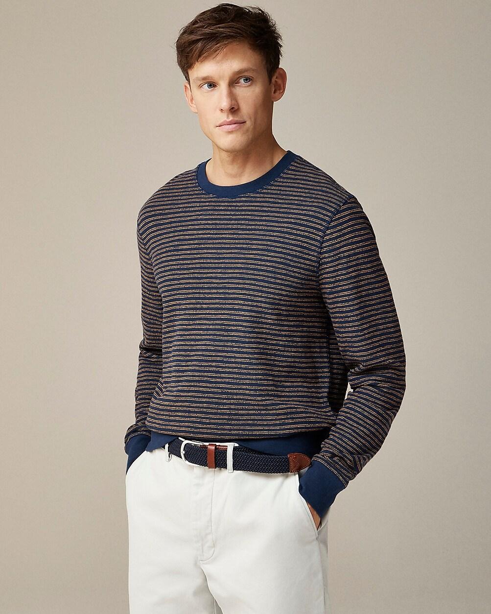 Long-sleeve textured sweater-tee in stripe by J.CREW