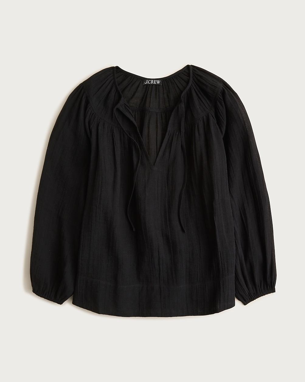 Long-sleeve tunic top in Hampton linen-blend by J.CREW