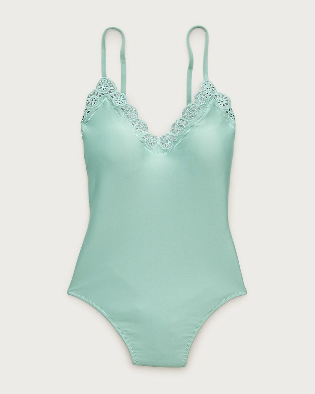 Long-torso eyelet Lana one-piece in Classic Sculpt™ by J.CREW