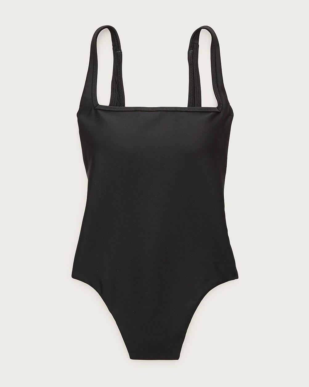 Long-torso squareneck one-piece in Classic Sculpt™ by J.CREW