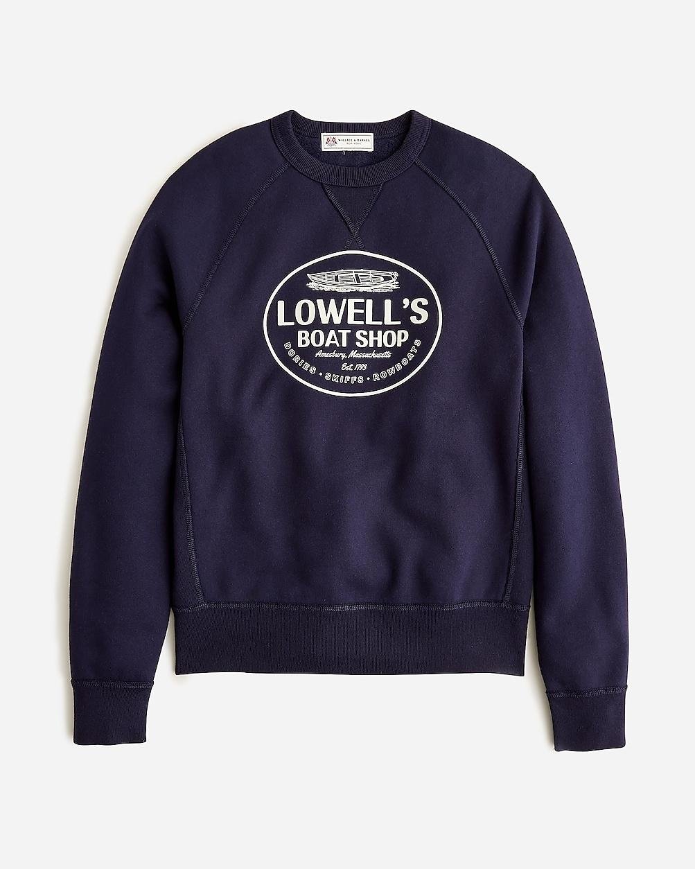 Lowell's Boat Shop X Wallace & Barnes graphic sweatshirt by J.CREW