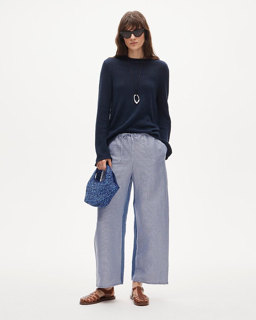 Luna pant in gingham linen blend by J.CREW