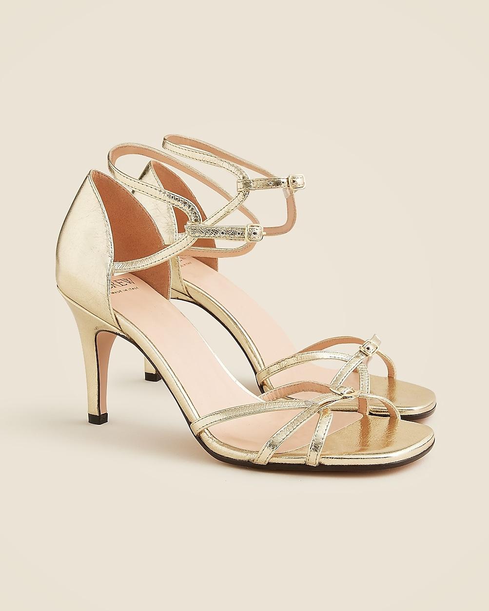 Made-in-Italy cage-toe heels in metallic leather by J.CREW
