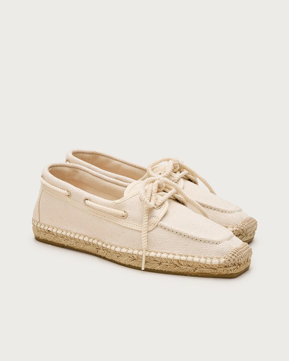 Made-in-Spain boat shoe espadrilles in marled canvas by J.CREW