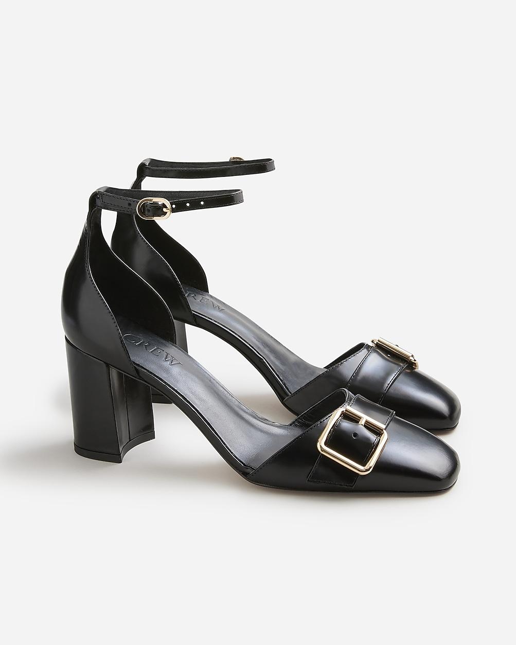 Maisie buckle heels in Italian leather by J.CREW