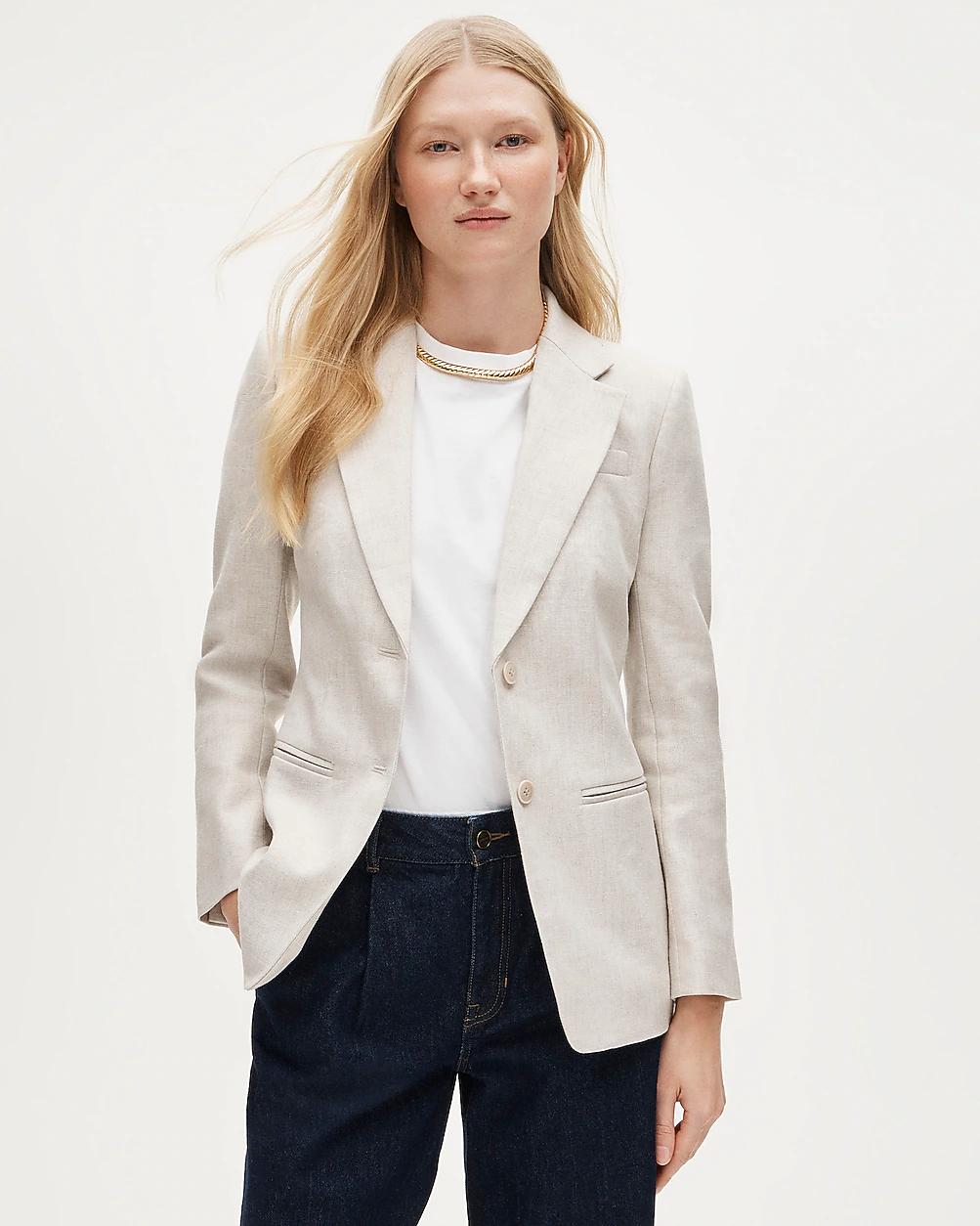 Margeaux blazer in stretch linen blend by J.CREW