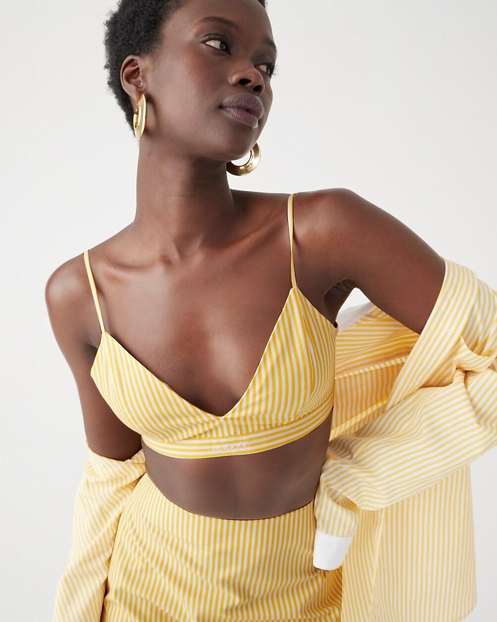 Marie Marot X J.Crew bralette top in Thomas Mason® cotton poplin by J.CREW