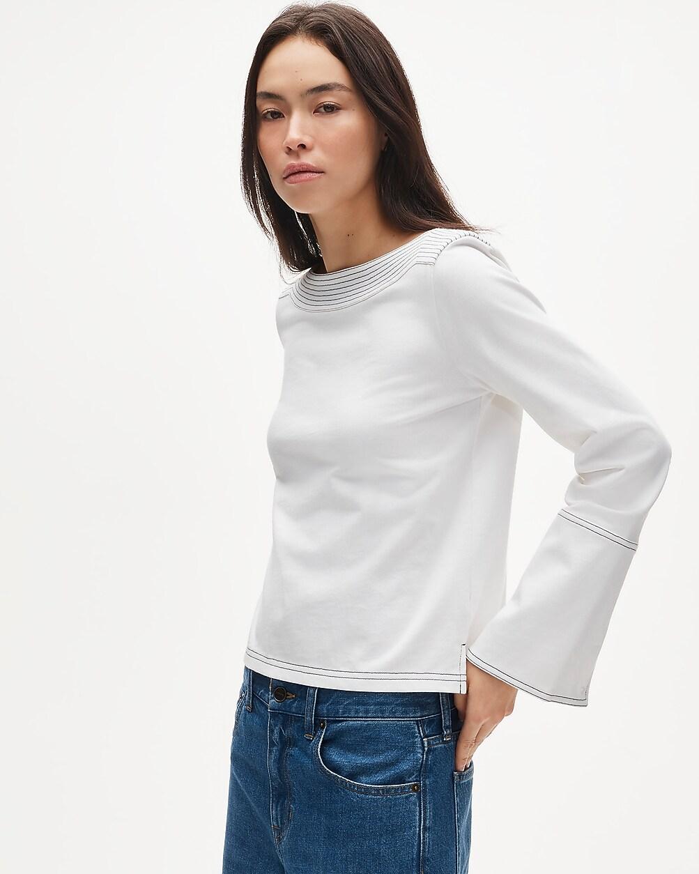 Mariner jersey contrast-stitch long-sleeve shirt by J.CREW