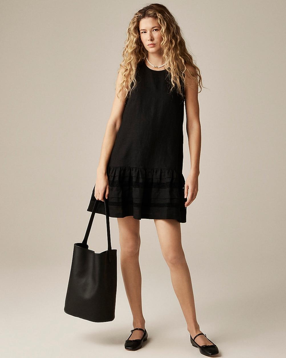Maxine ruffle-trim dress in linen by J.CREW