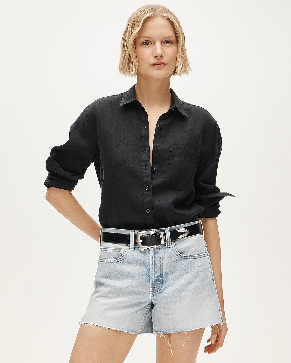 Mid-rise A-line denim short by J.CREW