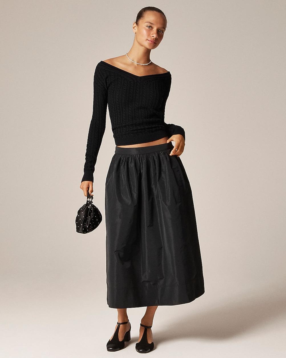 Midi ball skirt in taffeta by J.CREW