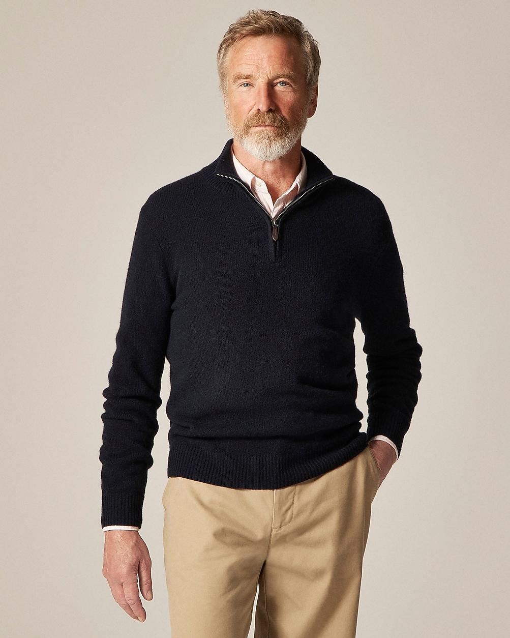 Midweight cashmere quarter-zip sweater by J.CREW