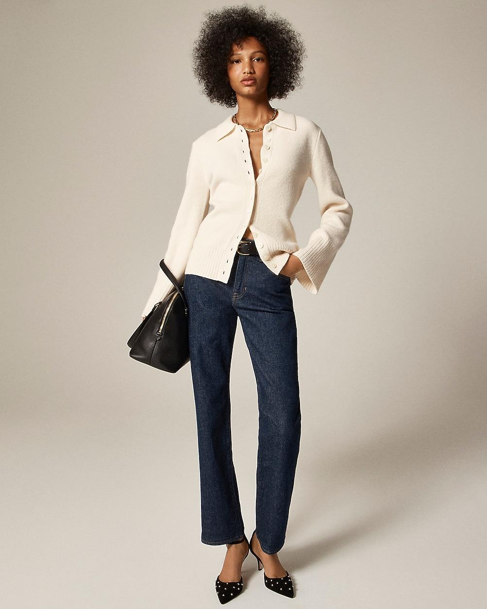 Milano-stitch cinched-waist cardigan by J.CREW