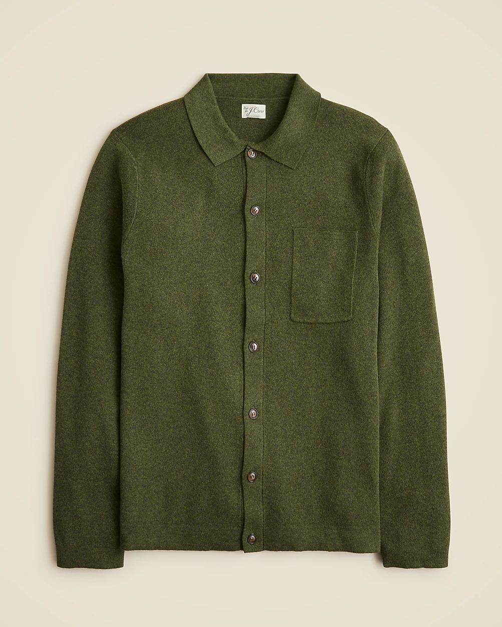 Milano-stitch polo cardigan sweater by J.CREW