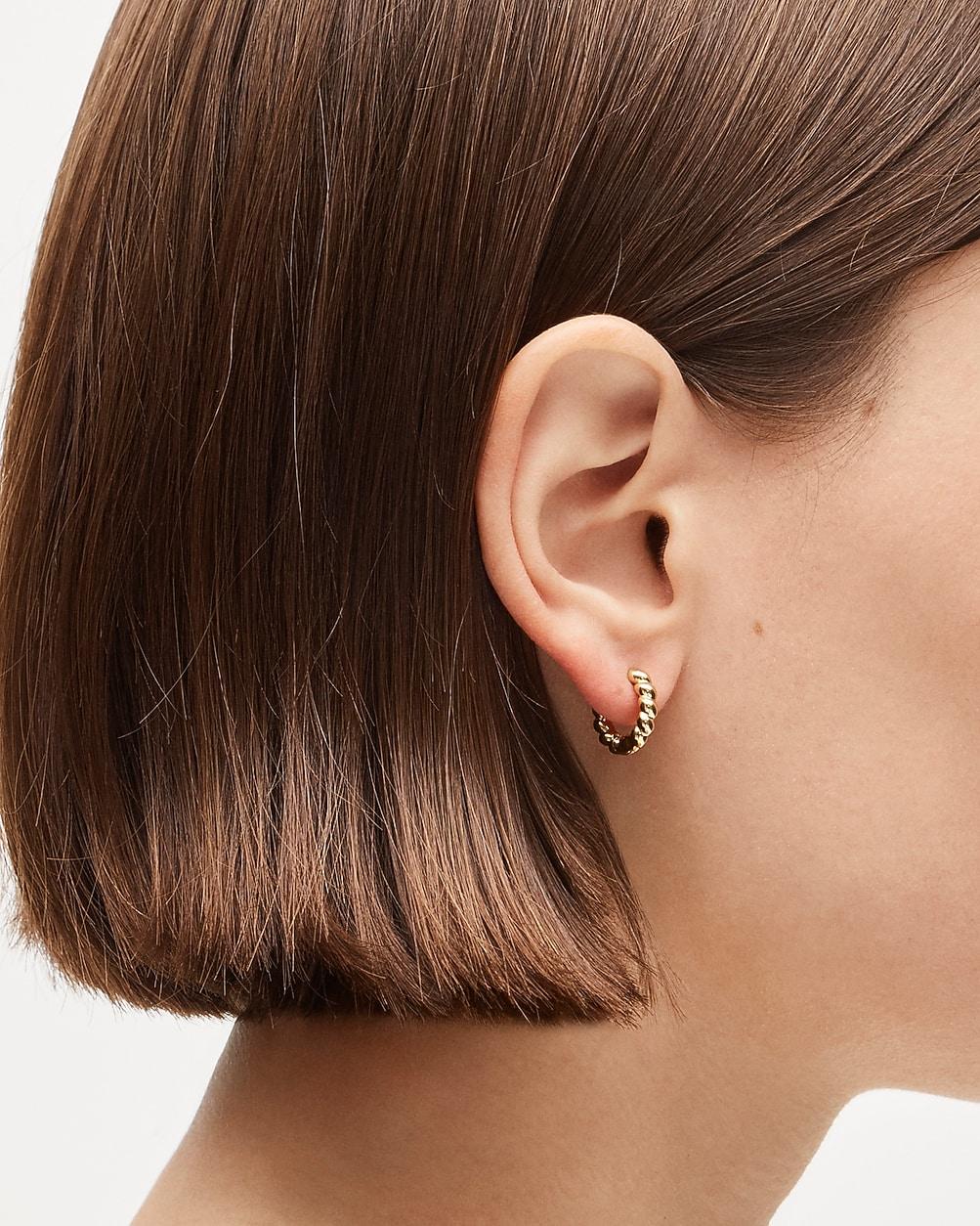 Mini metallic twist huggie earrings by J.CREW