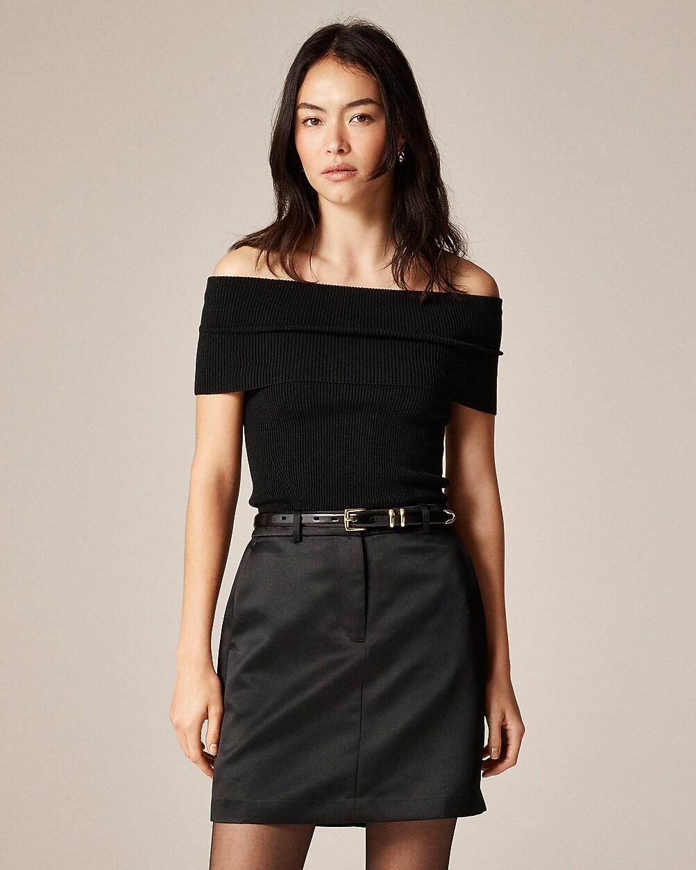 Mini trouser skirt in duchesse satin by J.CREW