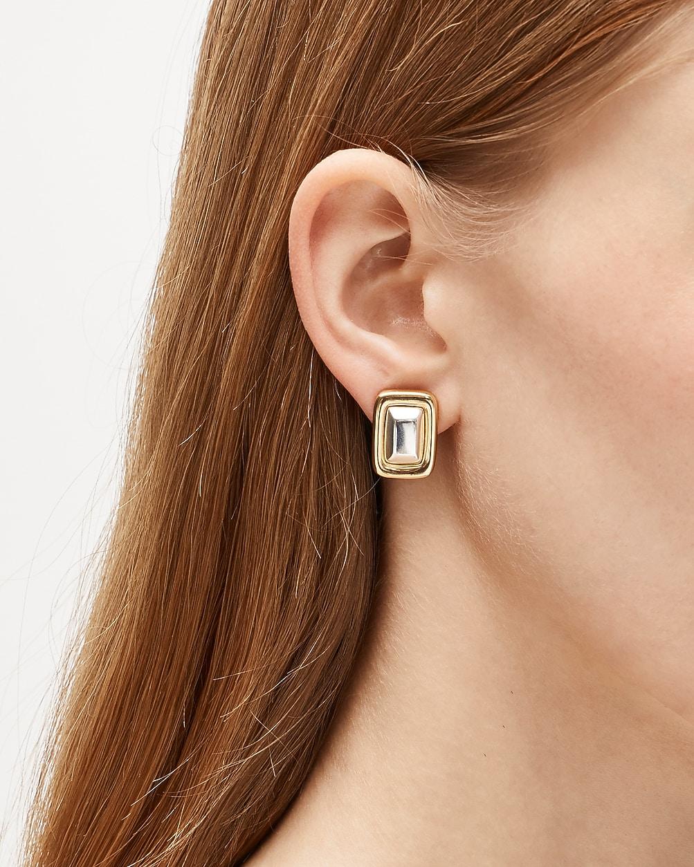 Mixed-metal square earrings by J.CREW