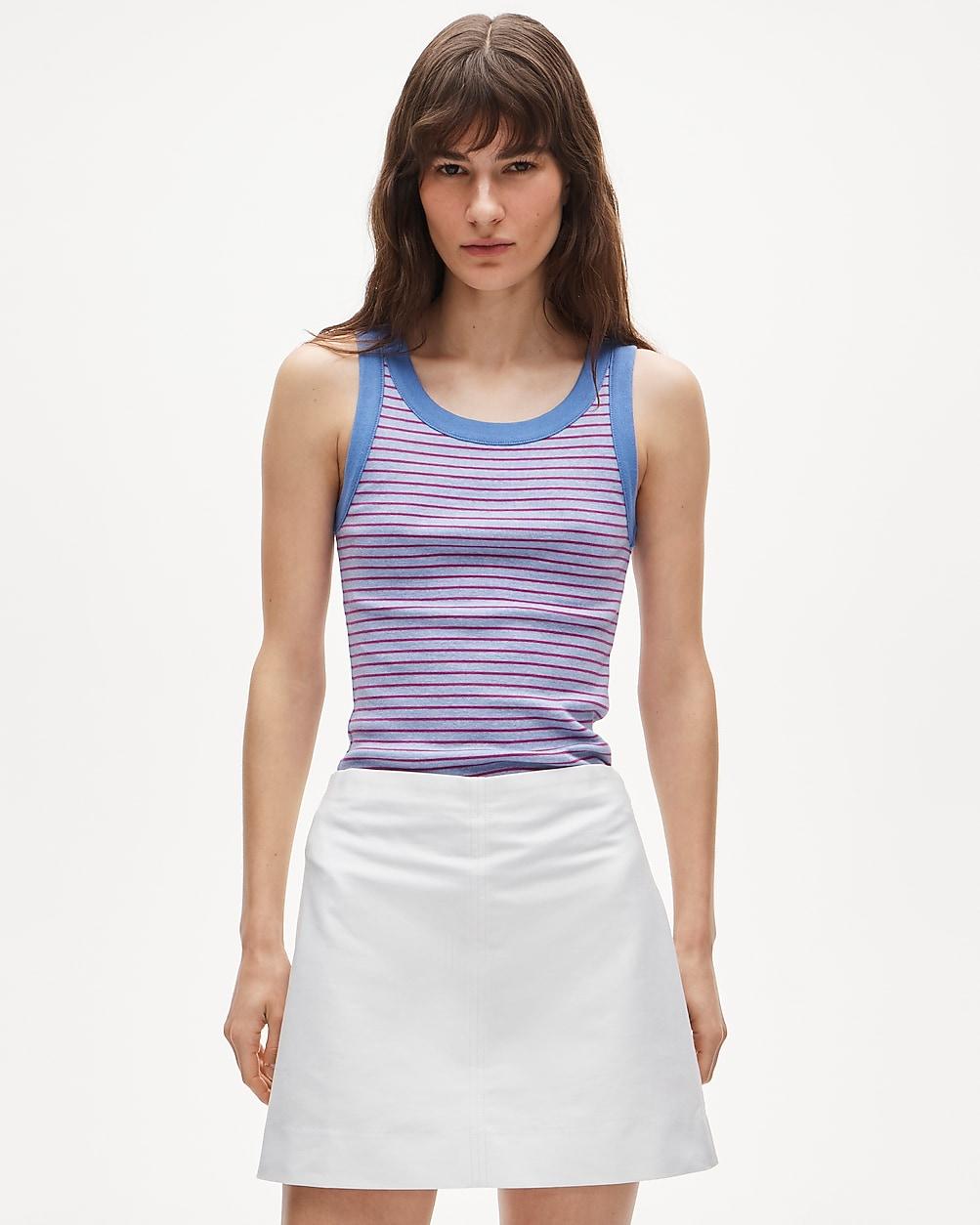 New perfect-fit high-neck tank top in stripe by J.CREW