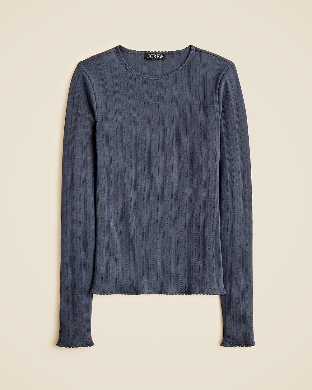New pointelle long-sleeve T-shirt by J.CREW