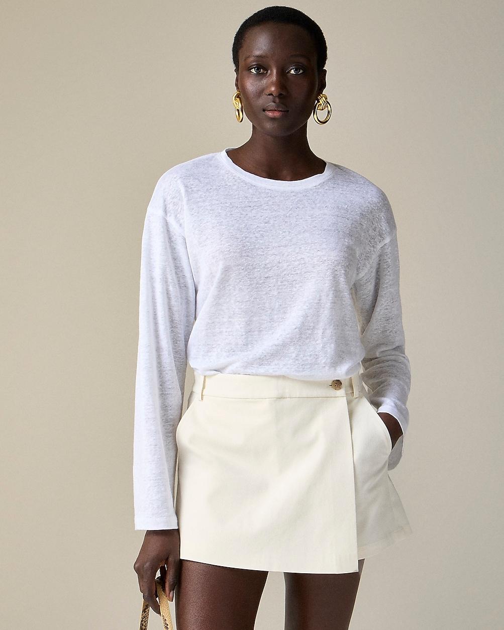 New relaxed linen long-sleeve T-shirt by J.CREW