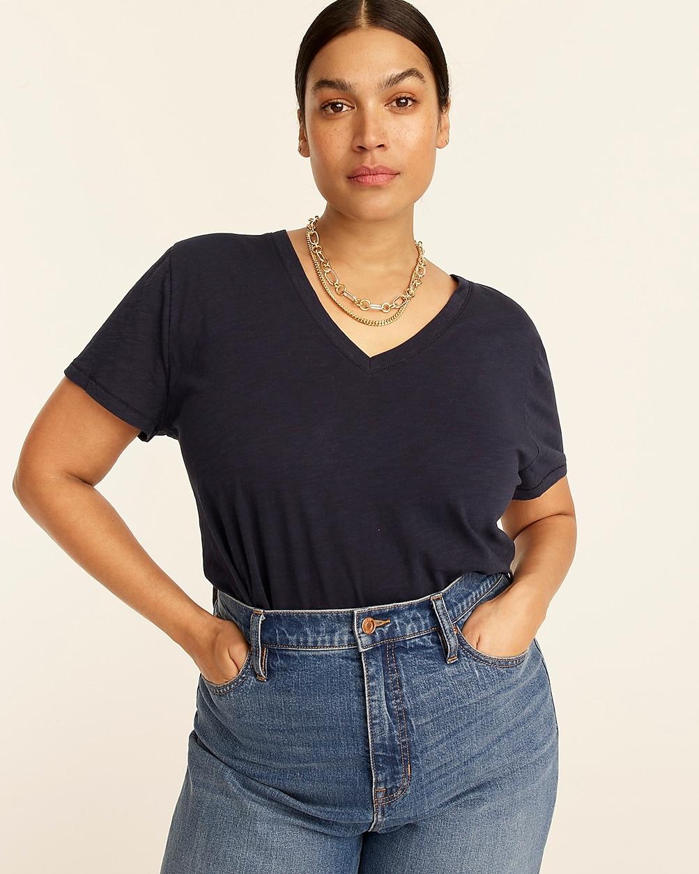 New vintage cotton V-neck T-shirt by J.CREW