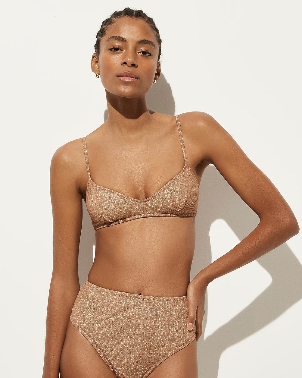 Odessa bikini top in sparkle rib by J.CREW