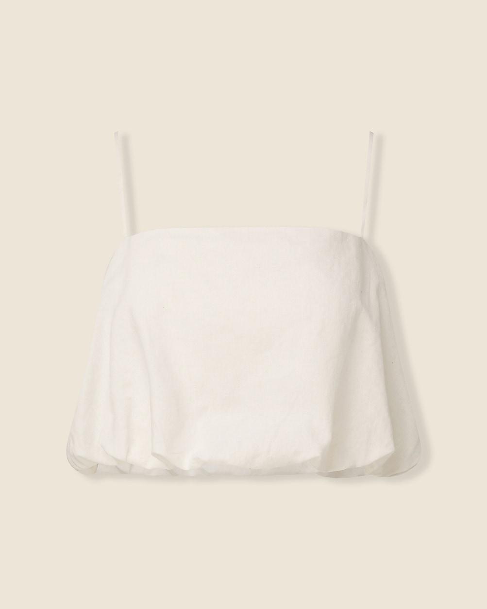 Onia air linen-blend bubble cropped top by J.CREW