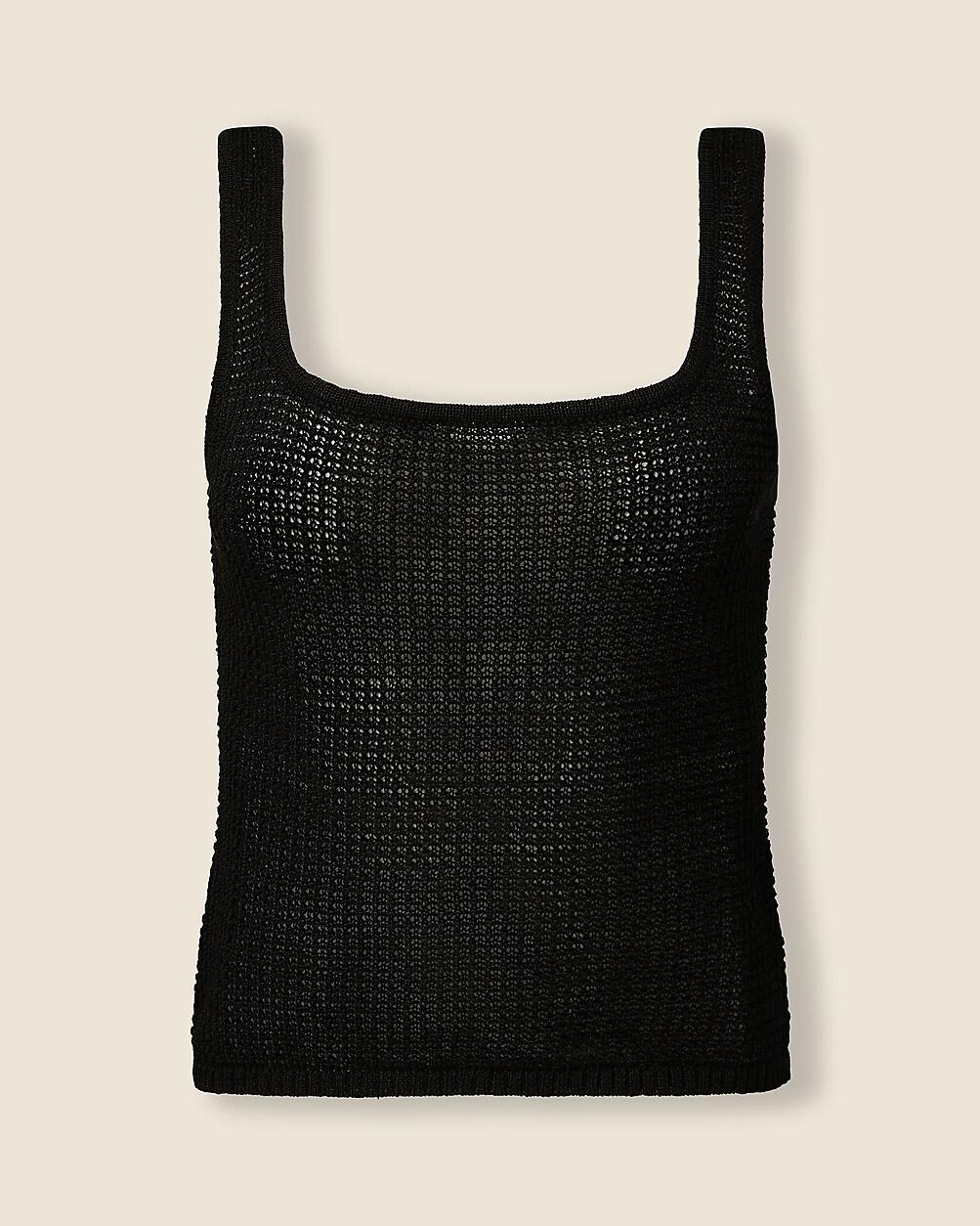 Onia linen-cotton blend knit squareneck tank top by J.CREW