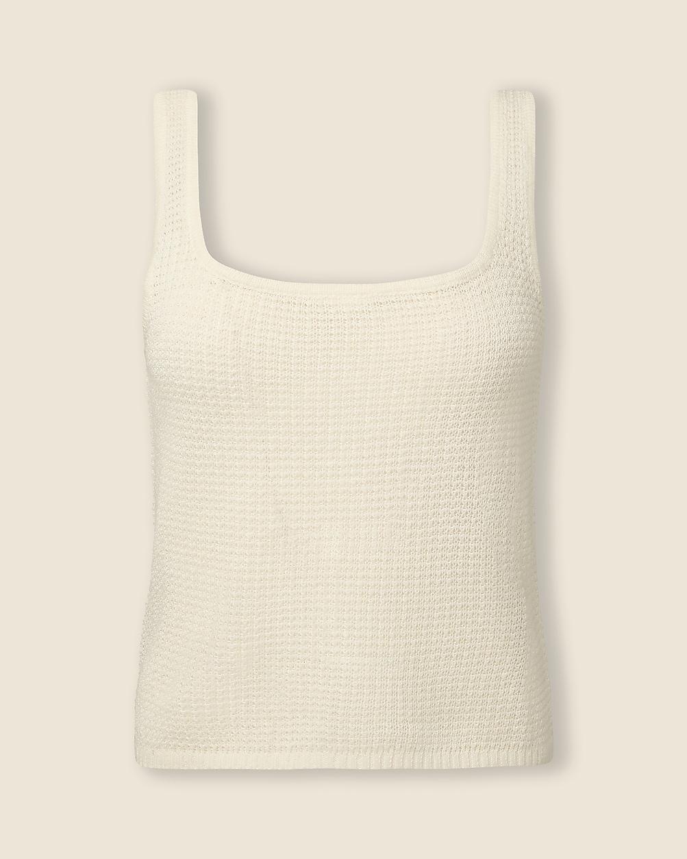 Onia linen-cotton blend knit squareneck tank top by J.CREW