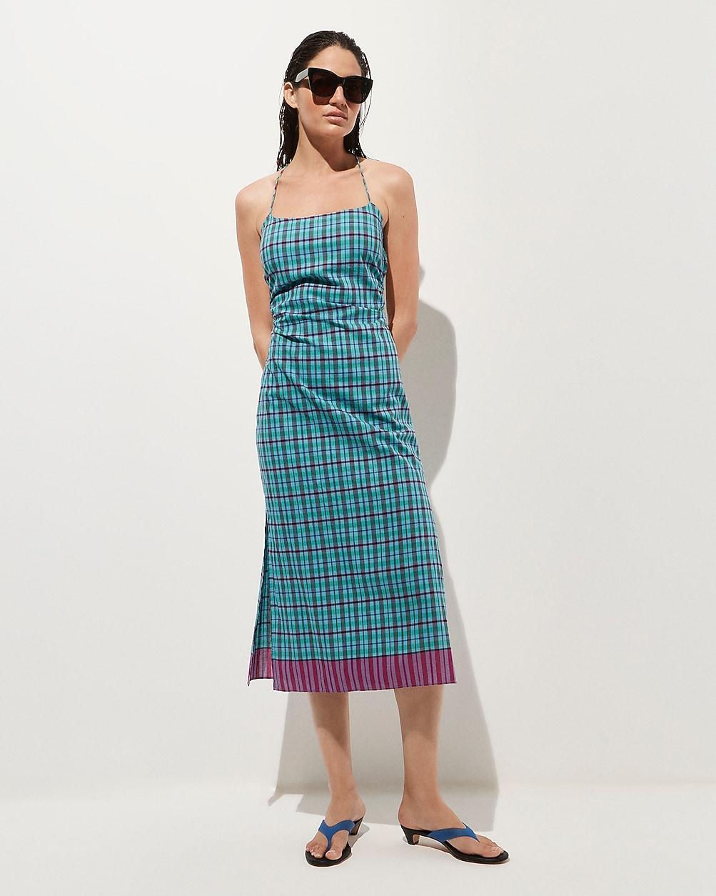 Open-back beach dress in Indian madras cotton by J.CREW