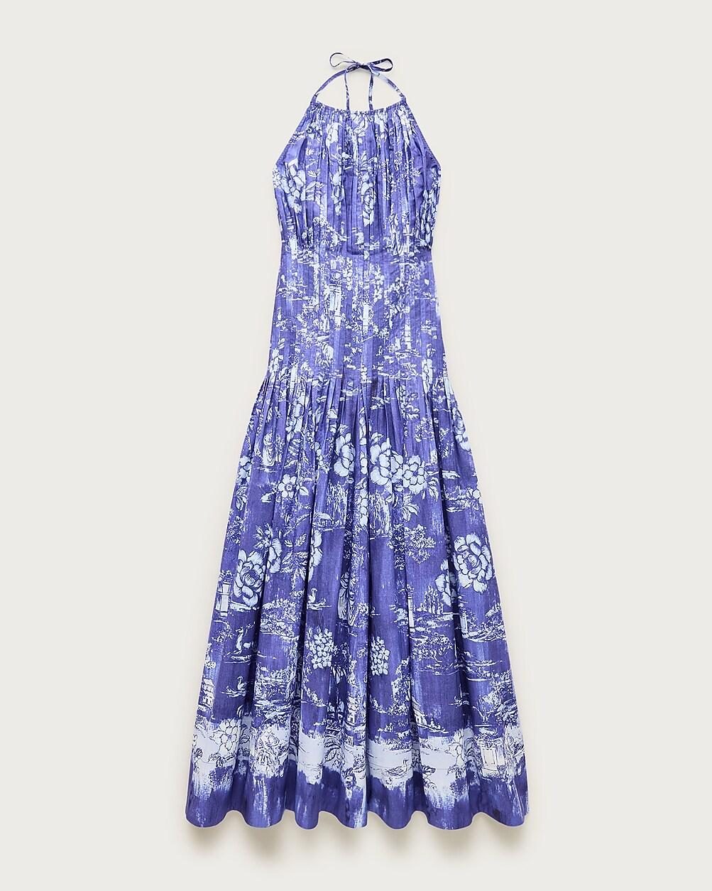 Open-back halter dress in cotton poplin by J.CREW