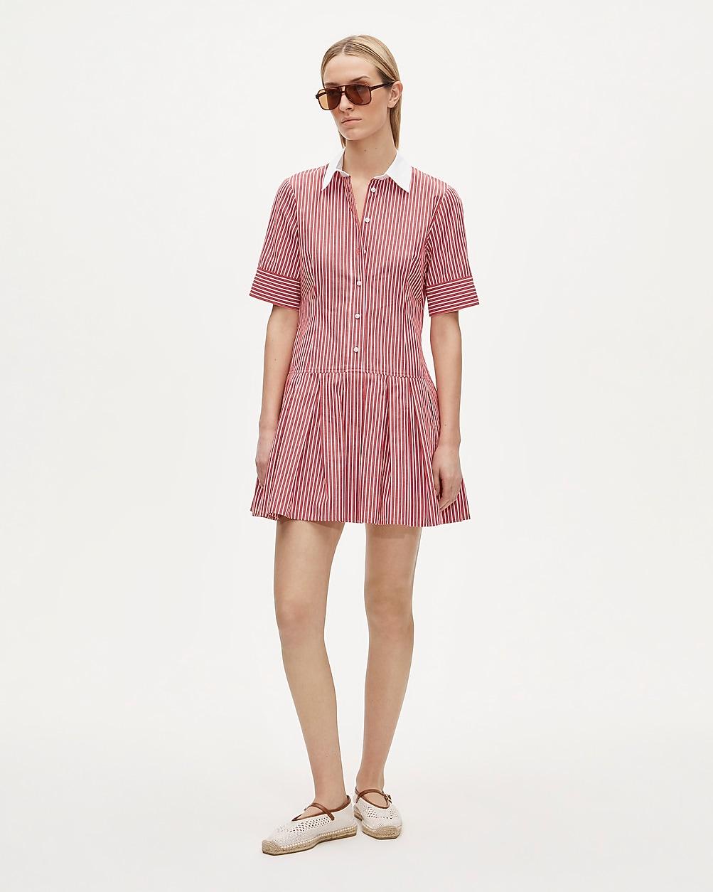 Ophelia mini shirt-dress in striped cotton poplin by J.CREW