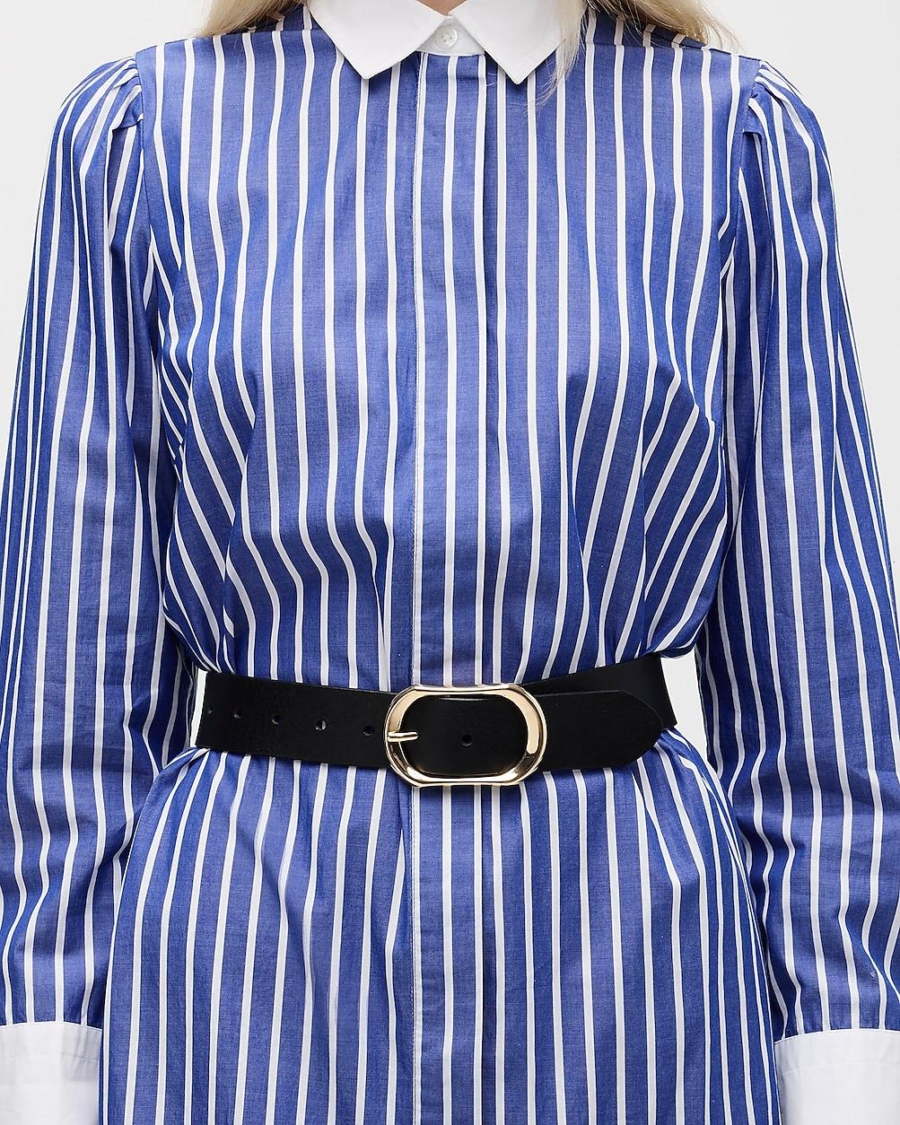Oval buckle belt in Italian leather by J.CREW