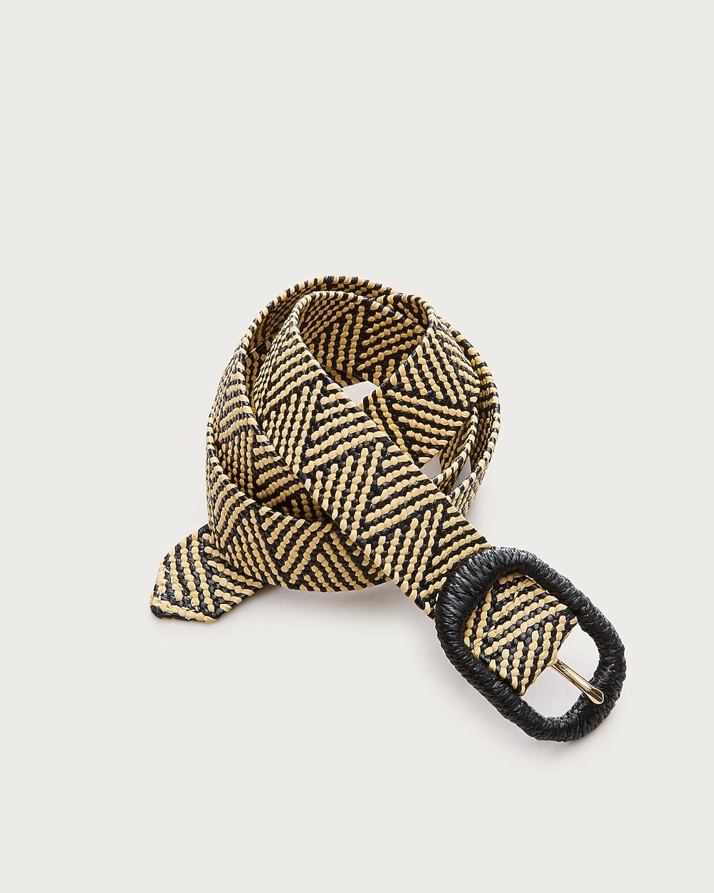 Oval buckle belt in faux raffia by J.CREW