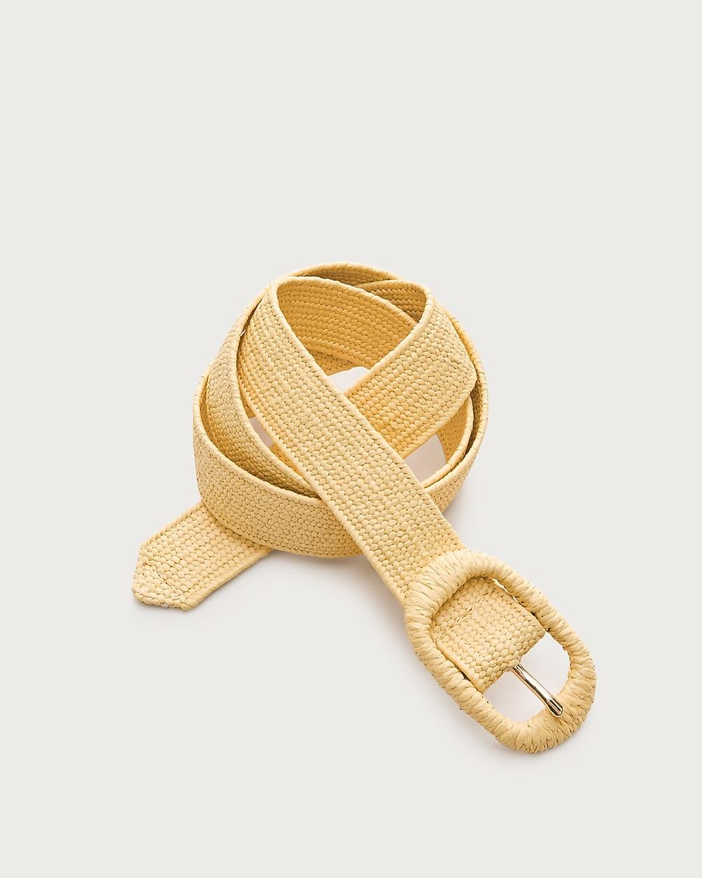 Oval buckle belt in faux raffia by J.CREW