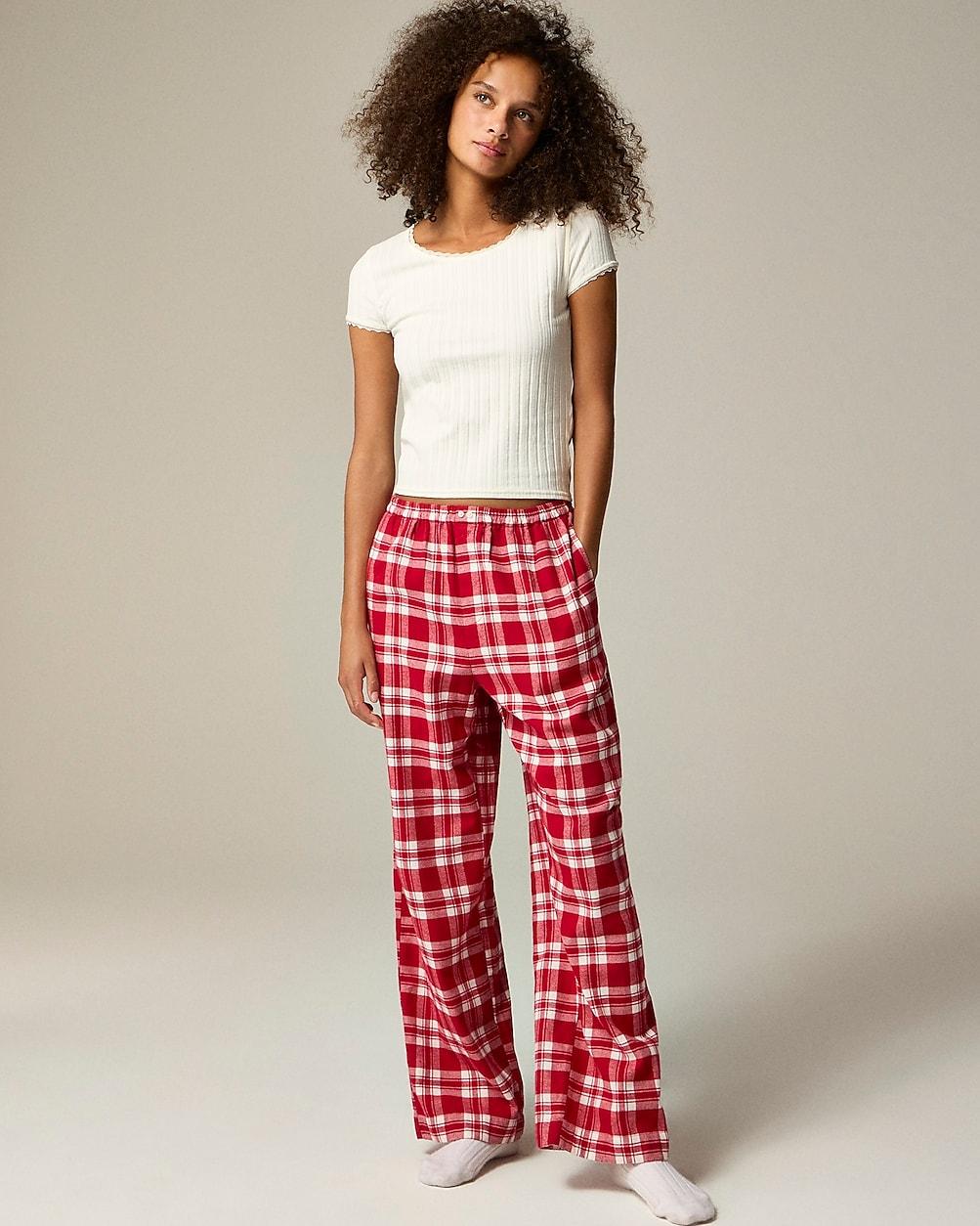 Pajama pant in plaid cotton flannel by J.CREW