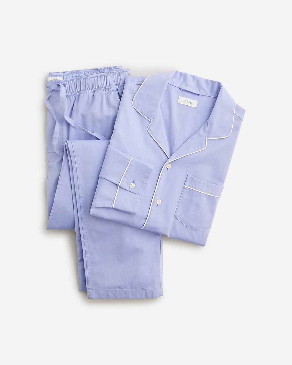 Pajama set in cotton herringbone by J.CREW