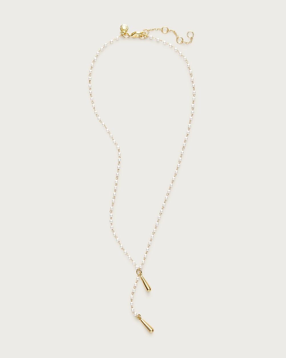 Pearl beaded lariat necklace by J.CREW